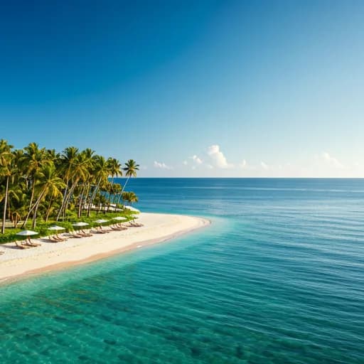 Palm-lined coastline